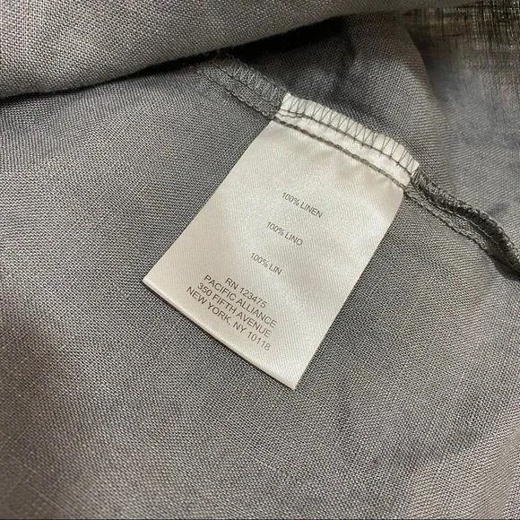 Ellen Tracy 100% Linen Green Blouse with Gold Tassel Women’s Size XL - Picture 4 of 7